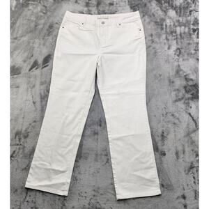 Basic Editions Jeans Womens 14 White High Rise Straight Leg Stretch Denim Causal